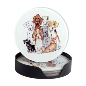 lasinalunen jossa hauskat koirat kuvio omassa rasiassa 4 kpl