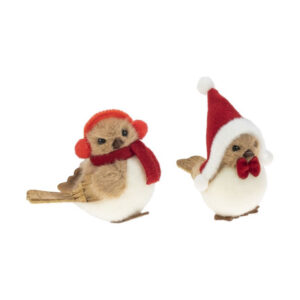 joulukoriste lintu kahdessa mallissa valkoisella taustalla